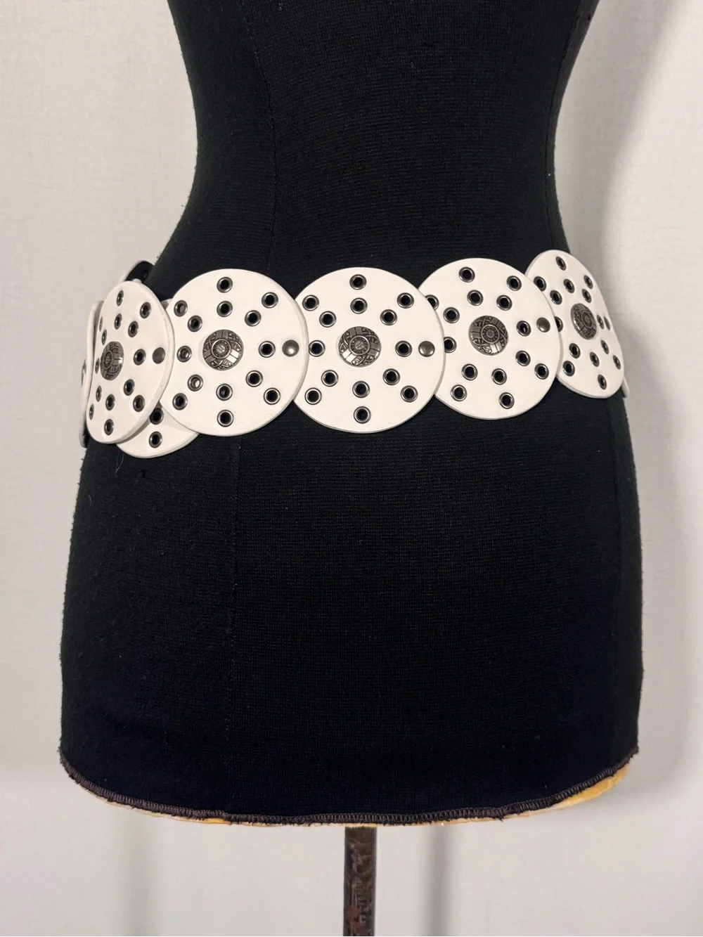 Luna B White Western Concho Belt